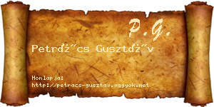 Petrács Gusztáv névjegykártya